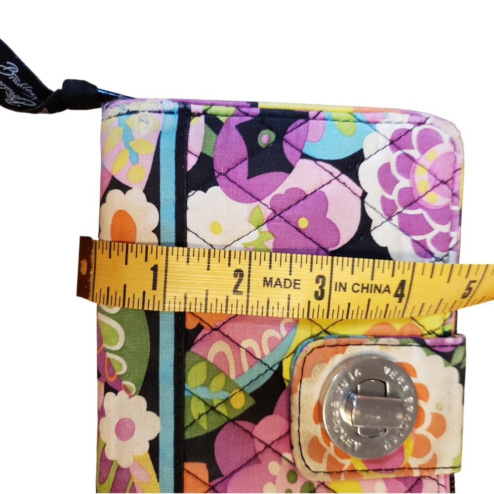 Vera Bradley Floral Wallet Snap Closure Zip Around Wristlet Pocket‎ Organizer - Picture 10 of 12